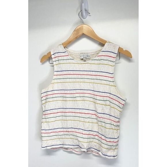 Madewell Texture & Thread Tank Top Rainbow Stripe Sleeveless Casual Size XL - Picture 4 of 7